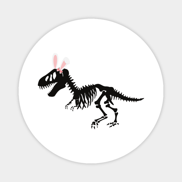 T Rex Fossil with bunny ears Magnet by Kristalclick 